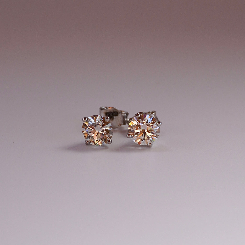Sirahfi Round Lab Grown Diamond Studs - 2 CT
