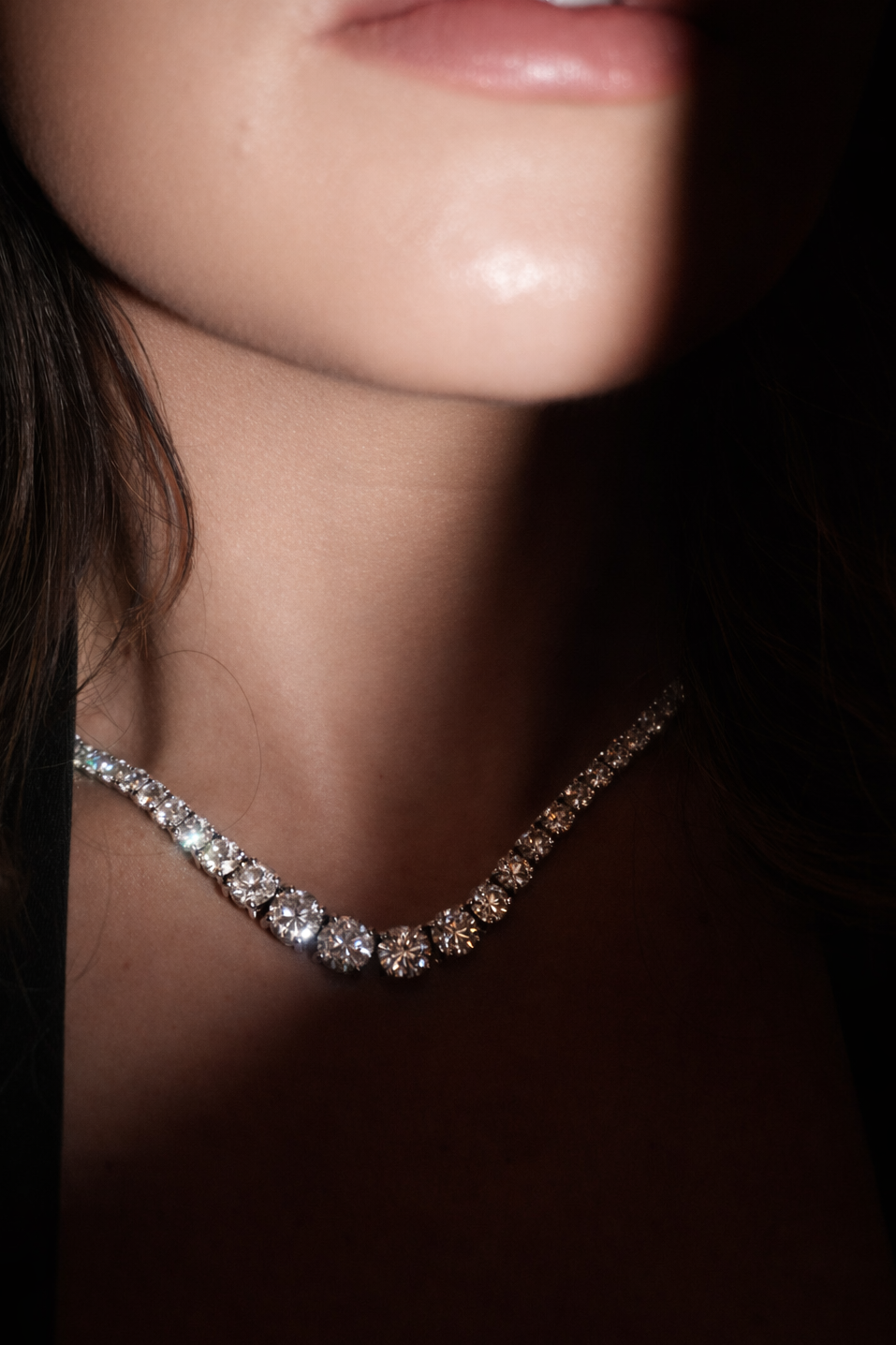 35 ctw Graduated Lab Diamond Tennis Necklace
