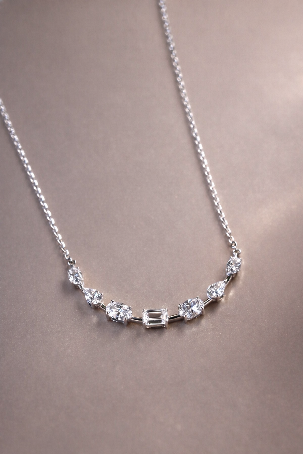 7 Stone Lab Grown Diamond Necklace 1.03 CT