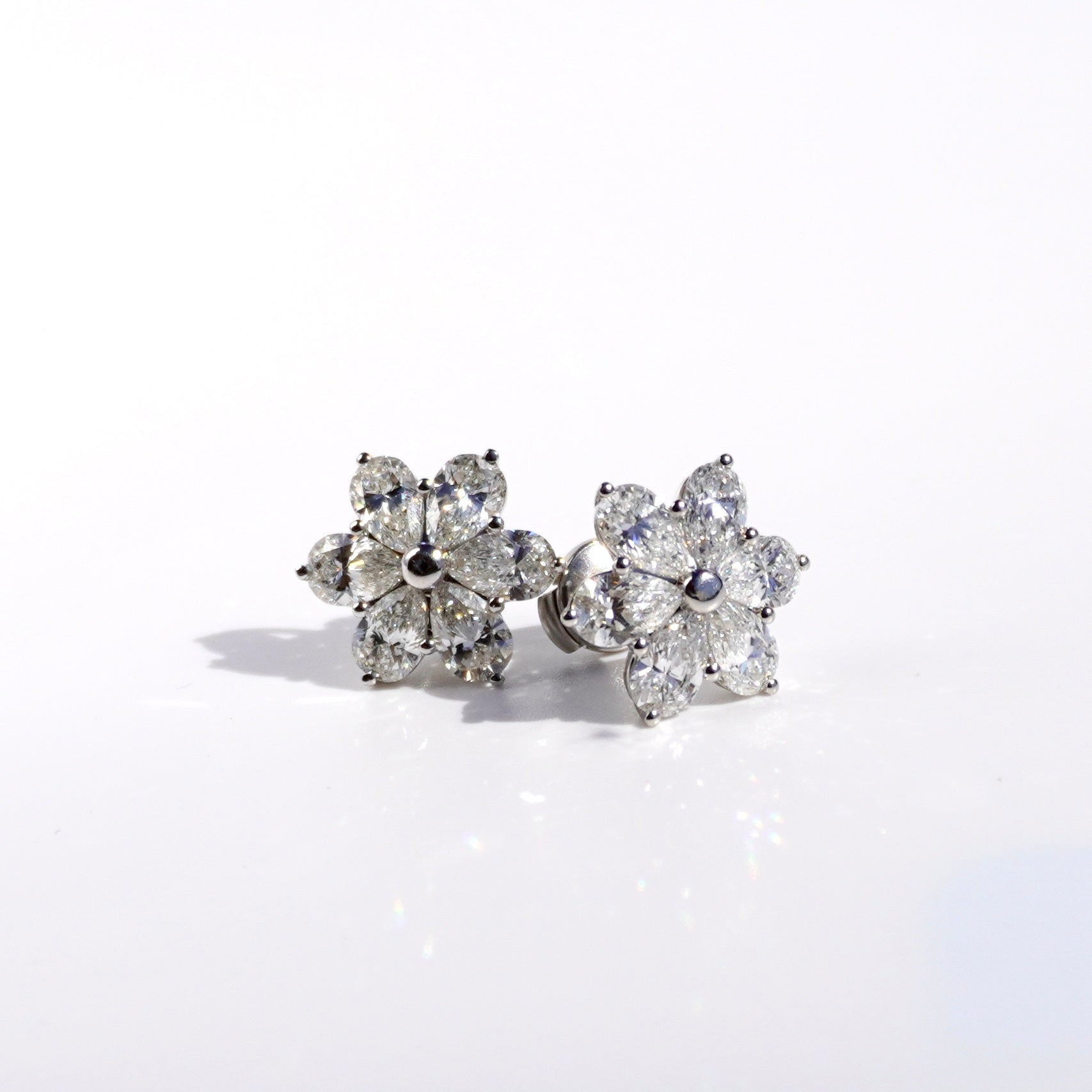 Pear Lab Grown Diamond Flower Earrings