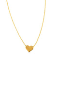 Heart Disc Necklace Gold