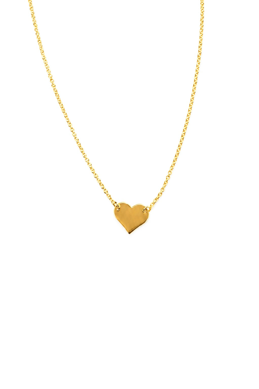 Heart Disc Necklace Gold
