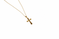 Izaiah Patterned Gold Cross Necklace