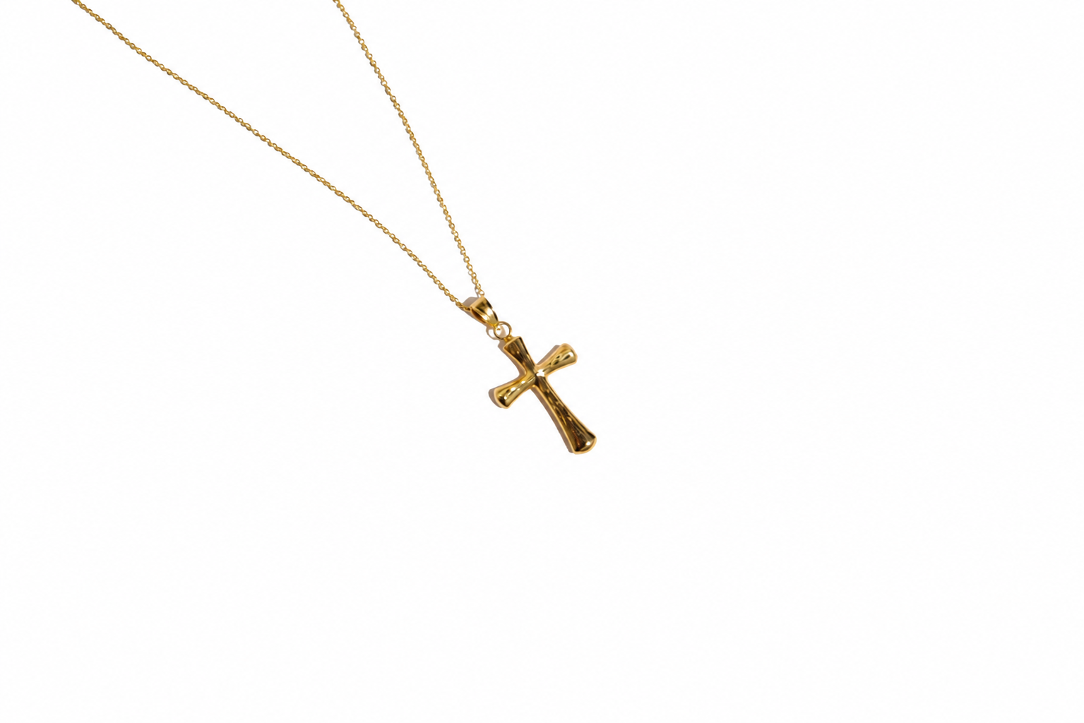 Izaiah Patterned Gold Cross Necklace