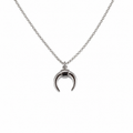 Crescent Pendant Necklace Silver