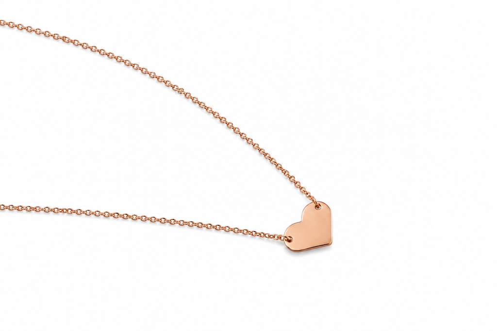 Heart Disc Necklace Rose Gold