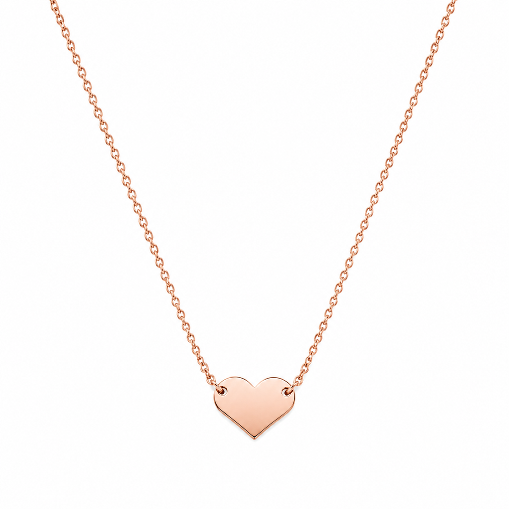 Heart Disc Necklace Rose Gold