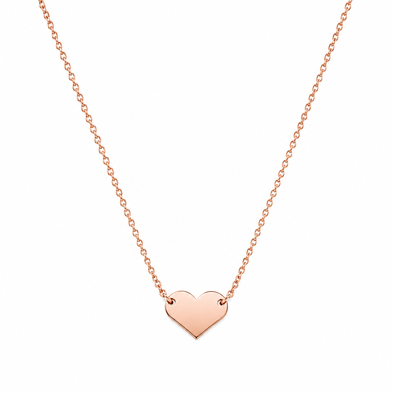 Heart Disc Necklace Rose Gold