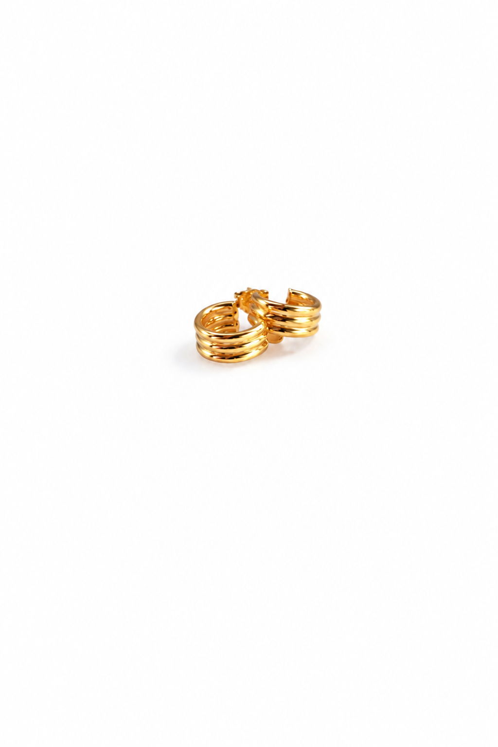 Triple Half Hoop Earrings Gold