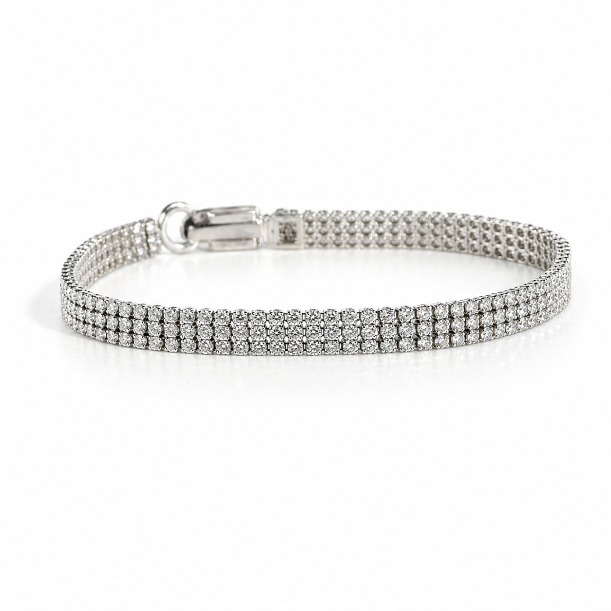 Petite Lab Grown Diamond Triple Row Bracelet 3 CT