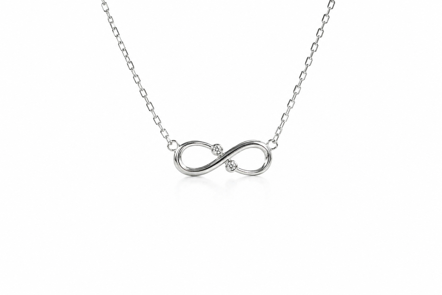 Two Stone Infinity Necklace
