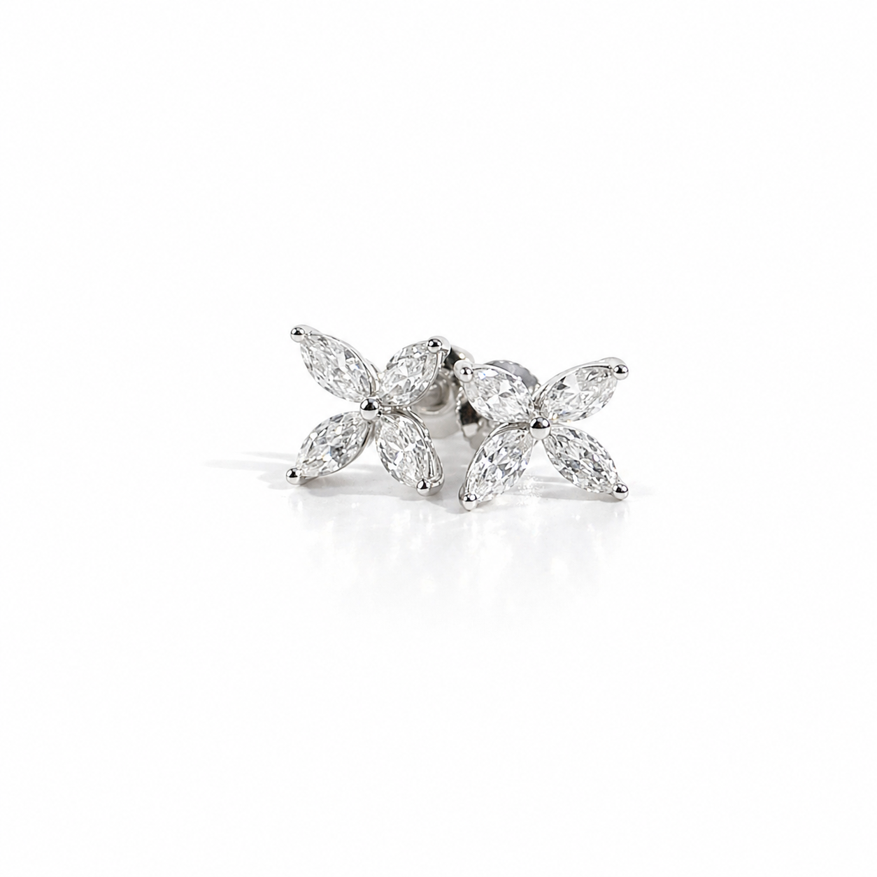 Marquise Lab Grown Diamond Flower Earrings