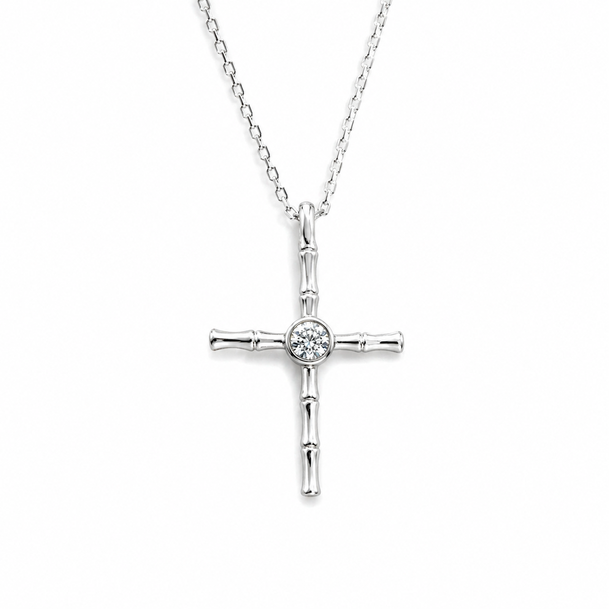 Izaiah Center Diamond Cross Necklace