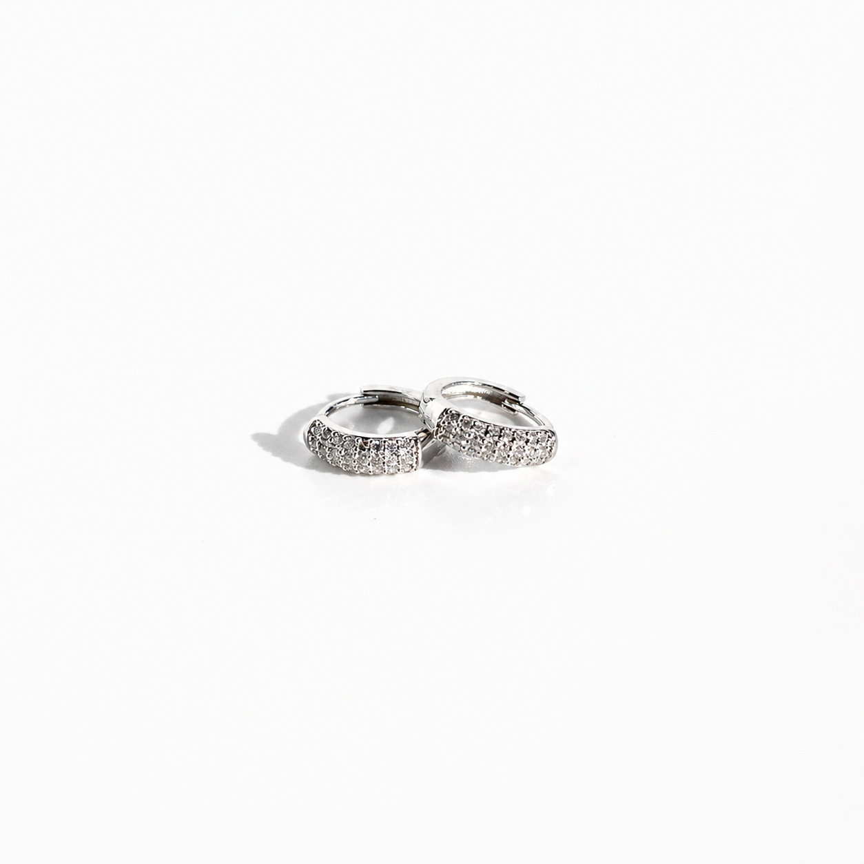 Petite Luminous Diamond Huggie Earrings