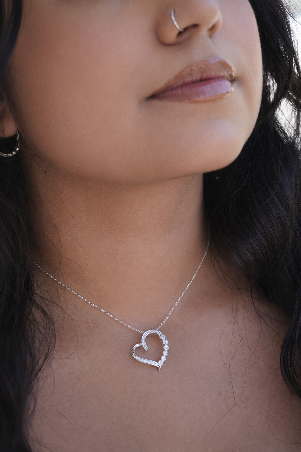 Bella Elegant Heart Diamond Necklace